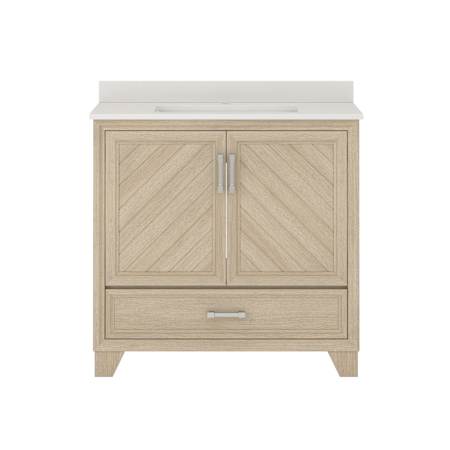 CRAFT + MAIN Ashlow 36" Free Standing Single Basin Vanity Set with Engineered Stone Vanity Top Natural Oak