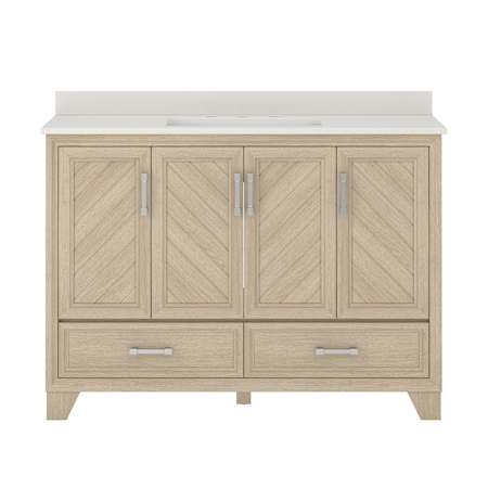 CRAFT + MAIN Ashlow 48" Free Standing Single Basin Vanity Set with Engineered Stone Vanity Top Natural Oak