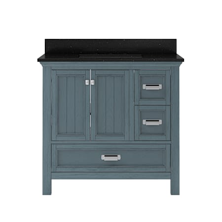 CRAFT + MAIN Brantley 36" Free Standing Single Basin Vanity Set with Cabinet and Quartz Vanity Top Harbor Blue