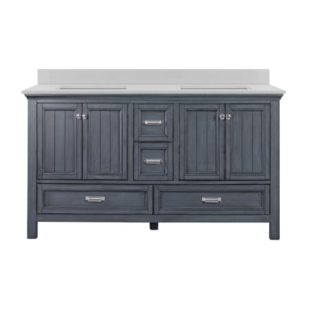 CRAFT + MAIN Brantley 60" Free Standing Double Basin Vanity Set with MDF Cabinet and Iced White Quartz Vanity Top