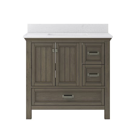 CRAFT + MAIN Brantley 36" Free Standing Single Basin Vanity Set with Cabinet and Quartz Vanity Top Distressed Grey