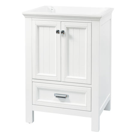 CRAFT + MAIN Brantley 24" Single Free Standing Wood Vanity Cabinet Only - Less Vanity Top White
