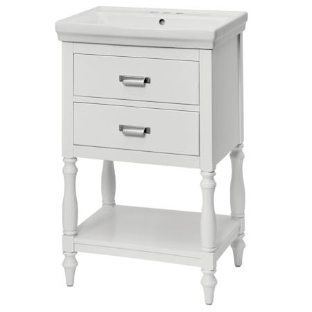 CRAFT + MAIN Cherie 24" Free Standing Single Basin Vanity Set with Cabinet and Ceramic Vanity Top White