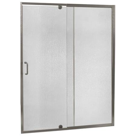 CRAFT + MAIN Cove 69" High x 48" Wide Sliding Framed Shower Door with 1/4" Rain Glass Brushed Nickel