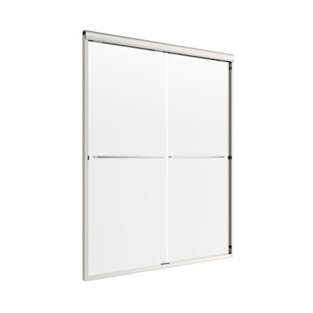 CRAFT + MAIN Cove 65" High x 46" Wide Sliding Frameless Shower Door with Clear Glass Brushed Nickel