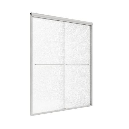 CRAFT + MAIN Cove 72" High x 48" Wide Sliding Framed Shower Door with 1/4" Rain Glass Brushed Nickel