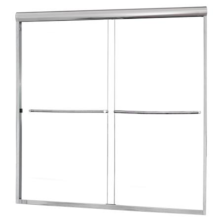 CRAFT + MAIN Cove 55" High x 54" Wide Sliding Framed Tub Door with 1/4" Clear Glass Silver