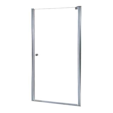 CRAFT + MAIN Cove 72" High x 24-1/2" Wide Hinged Frameless Shower Door with 1/4" Clear Glass Brushed Nickel
