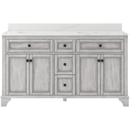CRAFT + MAIN Ellery 61" Free Standing Double Basin Vanity Set with Cabinet and Calacatta Bianco Quartz Vanity Top