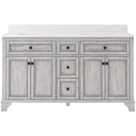 CRAFT + MAIN Ellery 61" Free Standing Double Basin Vanity Set with Cabinet and Snow White Quartz Vanity Top