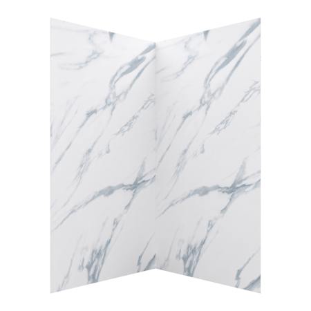 CRAFT + MAIN Jetcoat 42" x 42" X 78" Two Panel Corner Shower Wall Kit Carrara White