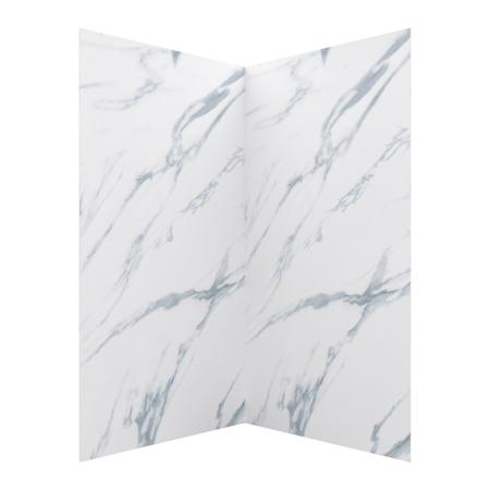 CRAFT + MAIN Jetcoat 42" x 42" X 78" Two Panel Corner Shower Wall Kit Carrara White