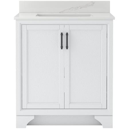 CRAFT + MAIN Lanagan 31" Free Standing Single Basin Vanity Set with Cabinet and Calacatta Bianco Quartz Vanity Top