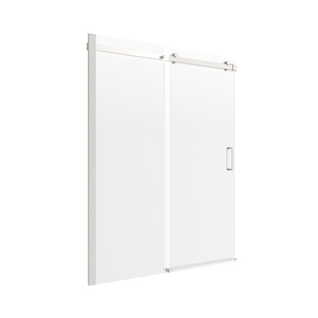 CRAFT + MAIN Lagoon 60" High x 60" Wide Sliding Frameless Tub Door with Clear Glass Brushed Nickel