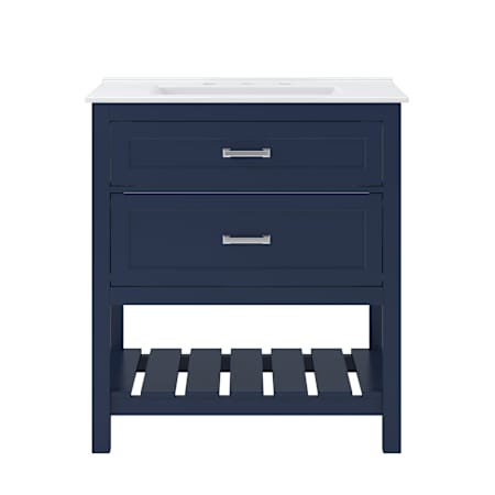 CRAFT + MAIN Lawson 30" Free Standing Single Basin Vanity Set with Cabinet and Fireclay Vanity Top Aegean Blue