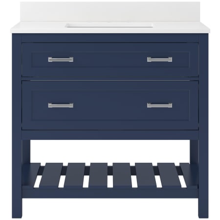 CRAFT + MAIN Lawson 37" Free Standing Single Basin Vanity Set with Cabinet and Snow White Quartz Vanity Top