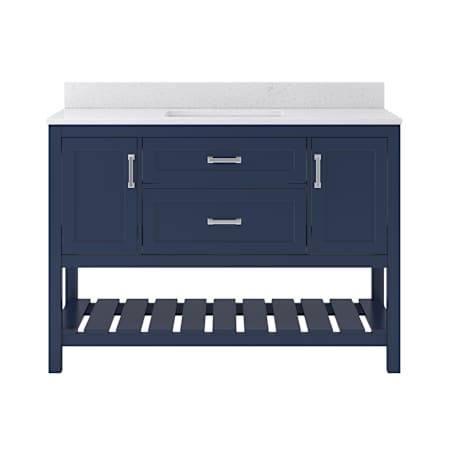 CRAFT + MAIN Lawson 48" Free Standing Single Basin Vanity Set with Cabinet and Carrara Vita Quartz Vanity Top Aegean Blue