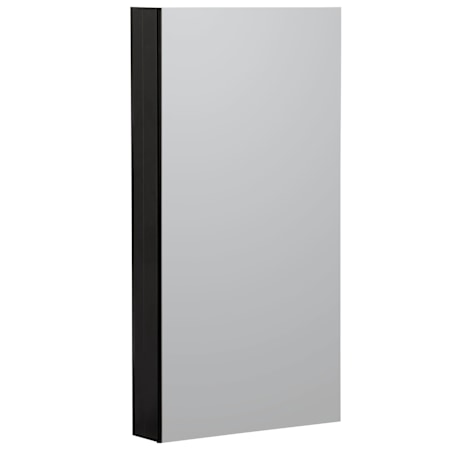 CRAFT + MAIN 15" Single Door Mirrored Medicine Cabinet with Slow Close Hinges Black