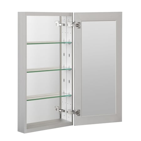 CRAFT + MAIN 15" Single Door Mirrored Medicine Cabinet with Slow Close Hinges Aluminum