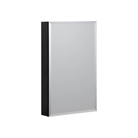 CRAFT + MAIN 19" Single Door Mirrored Medicine Cabinet with Slow Close Hinges Black