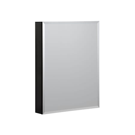 CRAFT + MAIN 23" x 30" Frameless Single Door Mirrored Medicine Cabinet with Slow Close Hinges Black