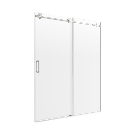 CRAFT + MAIN Marina 76" High x 48" Wide Sliding Frameless Shower Door with 3/8" Clear Glass Brushed Nickel
