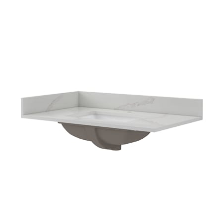CRAFT + MAIN 37" Quartz Vanity Top with Backsplash and Sideplash Calacatta Bianco