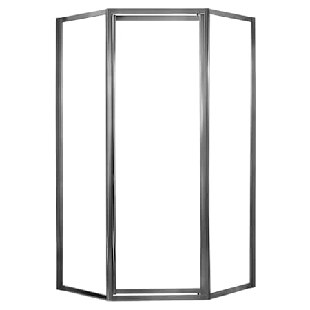 CRAFT + MAIN Tides 70" High x 59" Wide Framed Shower Enclosure with Three 3/16" Clear Glass Panels Brushed Nickel / Clear Glass