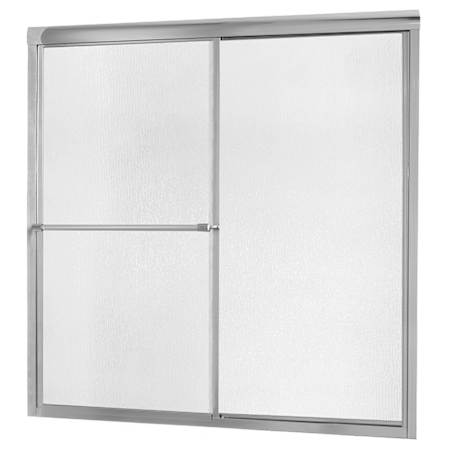 CRAFT + MAIN Tides 58" High x 60" Wide Sliding Framed Tub Door with 3/16" Rain Glass Silver