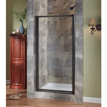 CRAFT + MAIN Tides 65" High x 29" Wide Hinged Framed Shower Door with 3/16" Clear Glass Oil Rubbed Bronze