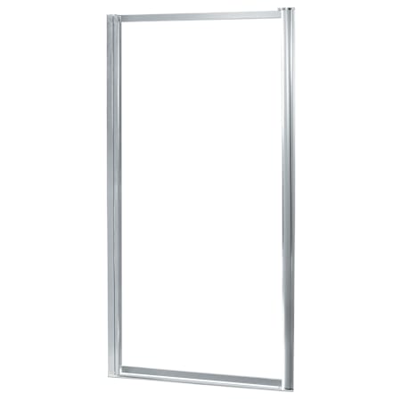 CRAFT + MAIN Tides 65" High x 35" Wide Hinged Framed Shower Door with 3/16" Clear Glass Silver