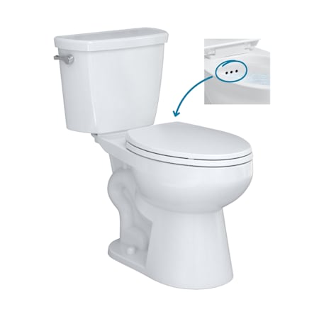 CRAFT + MAIN Easley Flush Guard 1.28 GPF Two Piece Elongated Toilet with Left Hand Lever - Seat Included White