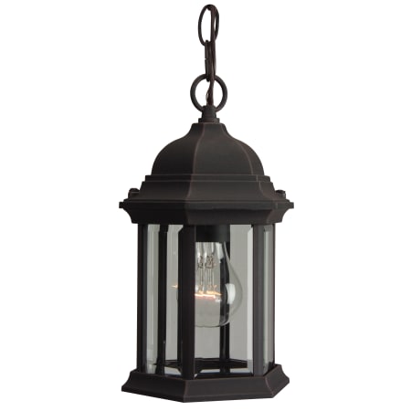 Craftmade Hex Style Cast Single Light 6-1/2" Wide Outdoor Mini Pendant with Clear Beveled Glass Rust