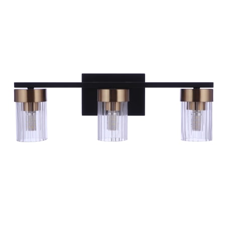 Craftmade Bond Street 3 Light 19" Wide Vanity Light Flat Black / Satin Brass