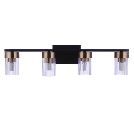 Craftmade Bond Street 4 Light 27" Wide Vanity Light Flat Black / Satin Brass