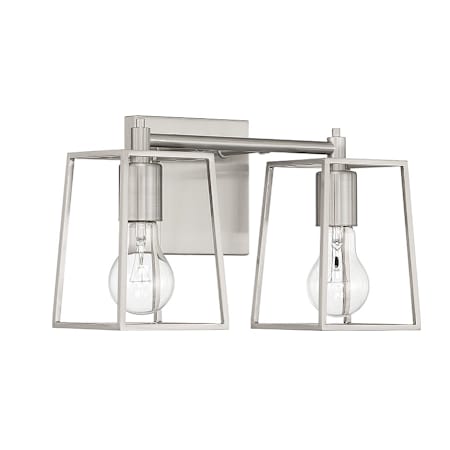 Craftmade Dunn 2 Light 14" Wide Vanity Light Brushed Polished Nickel