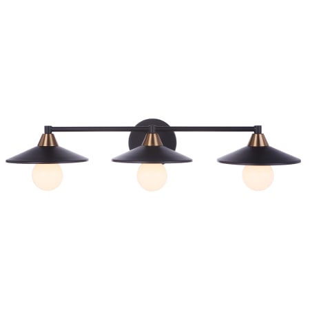 Craftmade Isaac 3 Light 29" Wide Vanity Light Flat Black / Satin Brass