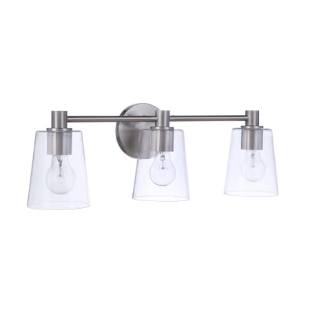 Craftmade Emilio 3 Light 24" Wide Vanity Light with Clear Glass Shades Brushed Polished Nickel