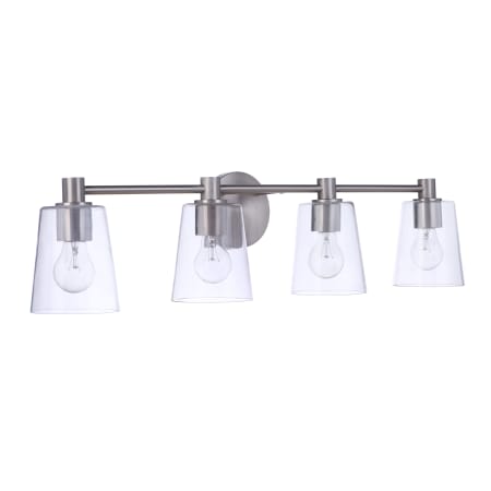 Craftmade Emilio 4 Light 33" Wide Vanity Light with Clear Glass Shades Brushed Polished Nickel