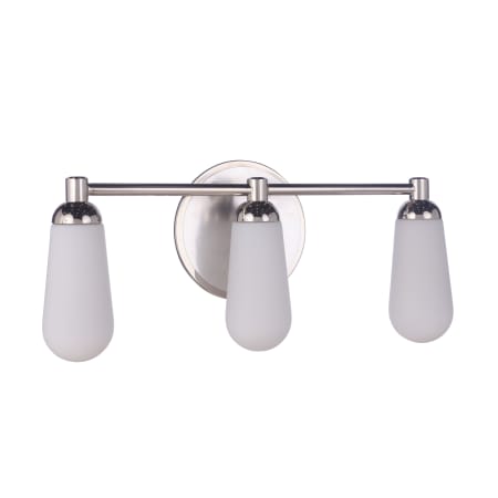 Craftmade Riggs 3 Light 22" Wide Vanity Light Brushed Polished Nickel / Polished Nickel