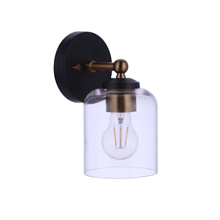 Craftmade Coppa 9" Tall Bathroom Sconce Flat Black / Satin Brass