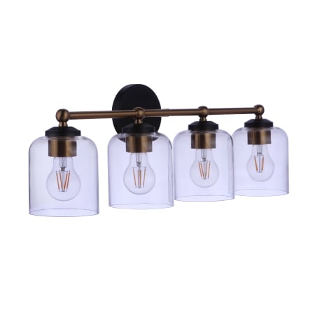 Craftmade Coppa 4 Light 26" Wide Vanity Light Flat Black / Satin Brass