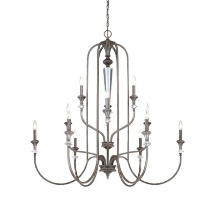 Craftmade Boulevard Three Tier 12 Light Candle Style Chandelier - 44 Inches Wide Mocha Bronze