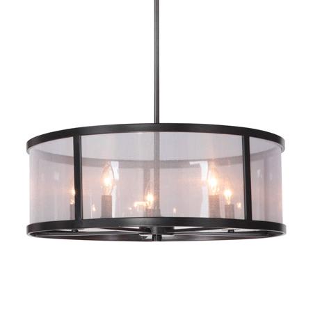 Craftmade Danbury 5 Light 26" Wide Taper Candle Pendant Matte Black