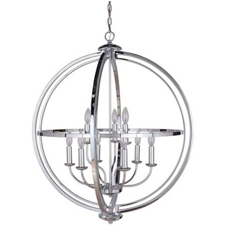 Craftmade Berkeley 9 Light 30" Wide Candle Style Chandelier Chrome