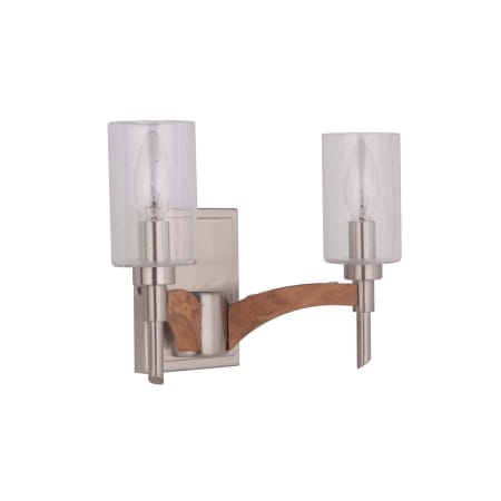 Craftmade Tahoe 2 Light 12" Wide Bathroom Vanity Light Brushed Polished Nickel / Whiskey Barrel