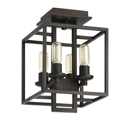 Craftmade Cubic 4 Light 11" Wide Semi-Flush Square Ceiling Fixture Aged Bronze Brushed