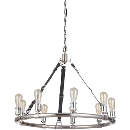 Craftmade Huxley 9 Light 34" Wide Ring Chandelier Polished Nickel