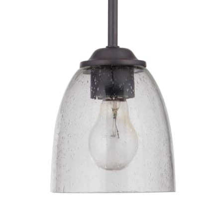 Craftmade Serene 6" Wide Mini Pendant with Seedy Glass Shade Espresso