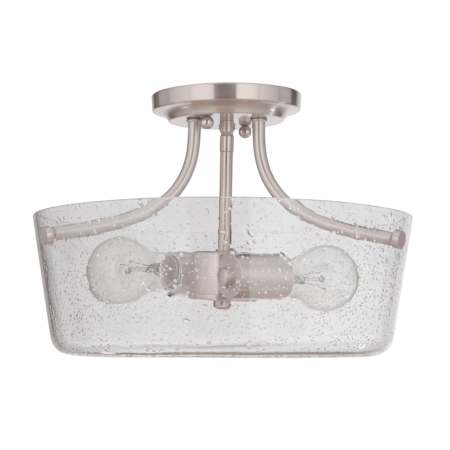 Craftmade Tyler 2 Light 13" Wide Semi-Flush Drum Ceiling Fixture Brushed Polished Nickel